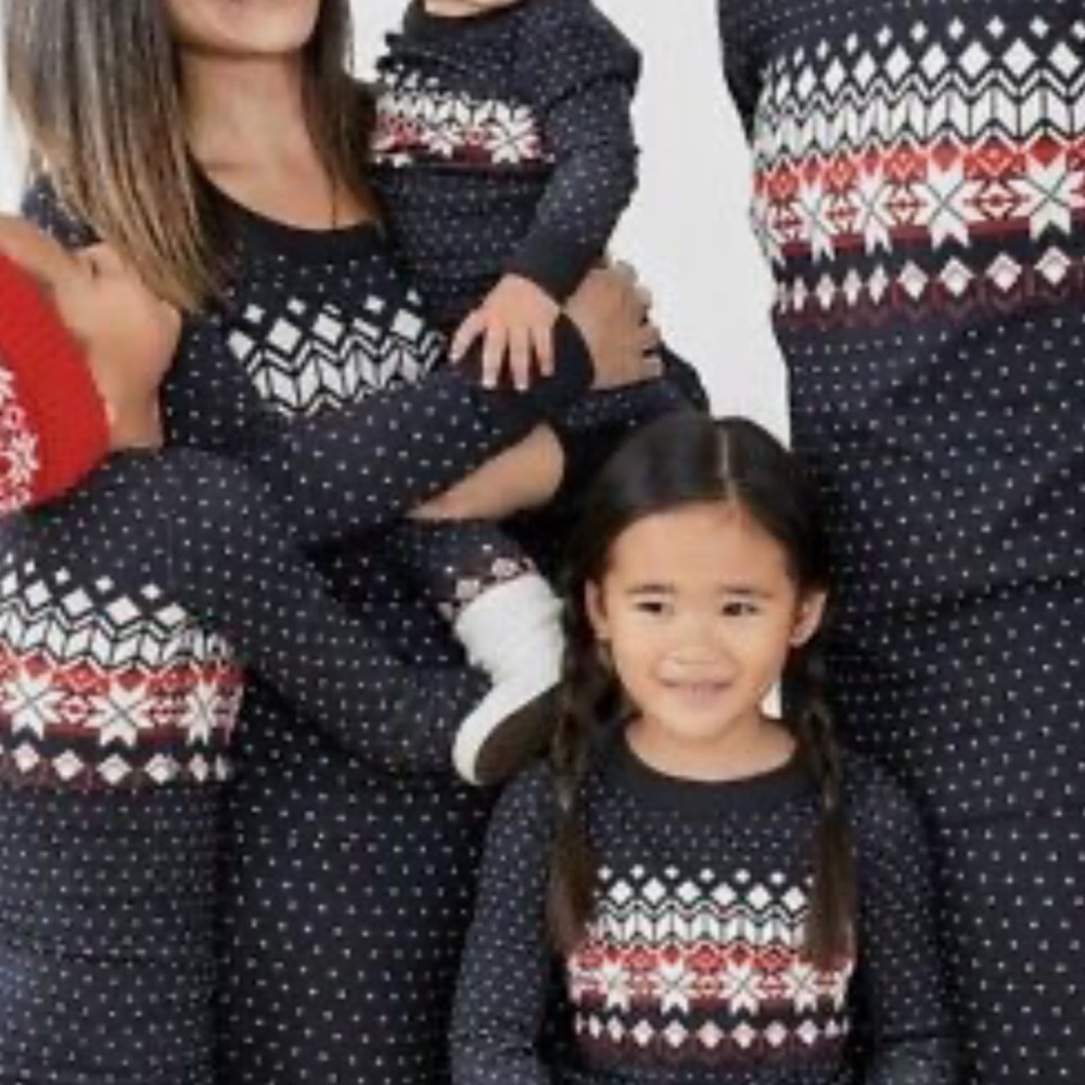 Family Matching Black and Red Sweaters